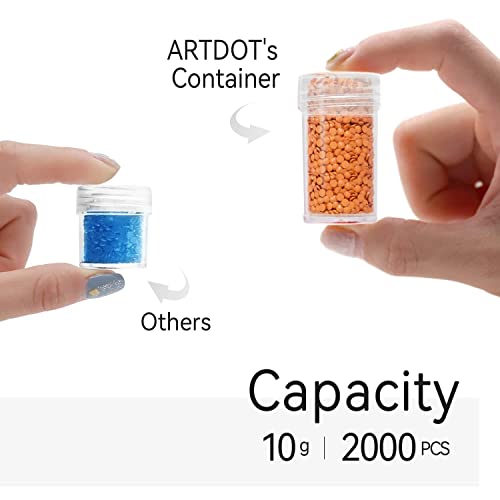 ARTDOT 60 Slots Storage Container for Diamond Art Kits for Adults,Portable Diamond Painting Storage Box with Accessories and Tools - color: Green, size: Medium