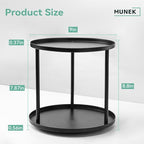 MUNEK 9" Lazy Susan Organizer,2 Tier Rotating Spice Rack Organization,Metal Lazy Susan for Table Top,Pantry, Bathroom, Vanity, Black - size: 2 Tier