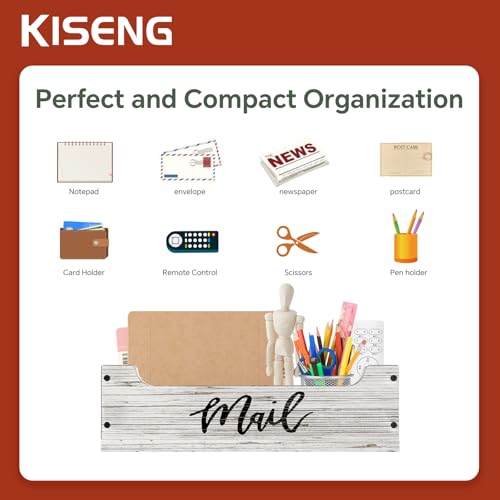 White Wooden Mail Organizer Countertop (Retro White+Black) - color: Retro White+Black