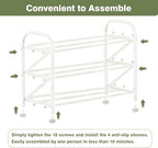 3-Tier Shoe Rack for Closet, 16"-32" Expandable ShoeRackAdjustable for Entryway Closet Doorway SturdyMetal, White - color: White 3 Layers and 3 Tubes
