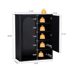 Shoe Cabinet, 5 Tier Wooden Shoe Storage Organizer Cabinet with Adjustable Shelves, Shoes Rack Accent Cabinet for Entryway Hallway Living Room, Black - color: Black