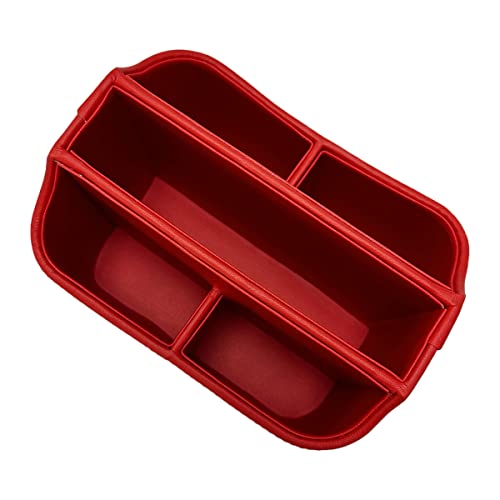 UnionBasic Rotating Desk Organizer, 360 Desk Spinning Caddy, Desktop TV Guide/Mail/Media/Remote Controller Holder Organizer, Red - color: Red