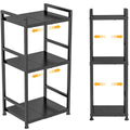 3-Tier Expandable Storage Shelves, 110LBS Heavy Duty Metal Shelving Unit, Adjustable Laundry Room Organization and Storage Shelf Rack,Ideal Narrow Bathroom Kitchen Laundry Room Organizer,Free-Standing - size: 3 Tier：11.8"D x 15.8"W x 31.5"H