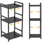 3-Tier Expandable Storage Shelves, 110LBS Heavy Duty Metal Shelving Unit, Adjustable Laundry Room Organization and Storage Shelf Rack,Ideal Narrow Bathroom Kitchen Laundry Room Organizer,Free-Standing - size: 3 Tier：11.8"D x 15.8"W x 31.5"H