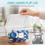 Vtopmart 4 Pack Laundry Pods Container and Dryer Sheet Holder, Detergent Powder Container with Lids &Labels & Scoop for Laundry Room Organization, Laundry Storage for Powder, Pods, Scent Booster Beads