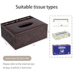 Tissue Box Cover Rectangle Retro Tissue Box Holder PU Leather Facial Tissues Organizer,Multifunctional Remote Control Stationery Storage Box,Home Office Supplies Car Napkin Caddy - color: Multifunctional Tissue Box-retro