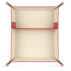 Londo Leather Tray Organizer - Practical Lightweight Water Resistant Computer Table Desk Storage Box for Wallets, Watches, Keys, Coins, Cell Phones and Office Equipment - color: Red