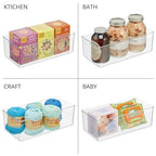 mDesign Long Plastic Drawer Organizer Box, Storage Organizer Bin Container; For Closets, Bedrooms, Use for Leggings, Socks, Ties, Jewelry, Accessories - Lumiere Collection - 6 Pack - Clear - size: 12 x 6 x 4 (Pack of 6)