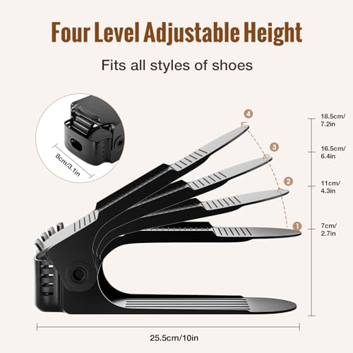 Neprock Shoe Slots Organizer,Shoe Storage Organizer Shoe Rack for Closet Organization,Shoe Slots Organizer De Zapatos Shoe Hoder Space Saver for Entryway(12 Pack)(Black) - color: Black, size: 12 Pack