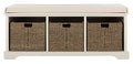 Safavieh American Homes Collection Lonan Grey and White Wicker Storage Bench - color: White