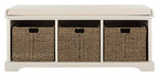 Safavieh American Homes Collection Lonan Grey and White Wicker Storage Bench - color: White