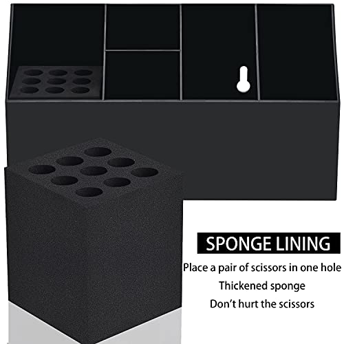 Noverlife Hair Scissors Large Storage Box, Shear Holder for Hair Salon, Scissor Holder, Hairdressing Combs Clips Scissors Professional Hairdressing Combs, Clips, Brushes Storage Racks Tool Box - Black - color: Large Holder - Black