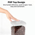 Melovom Large Pop Airtight Food Storage Containers Set with Lids, 4.2Qt Food Containers with Scoop, Kitchen Pantry Organization and Storage, BPA Free Stackable Cereal Container - color: gray, 4.2Qt