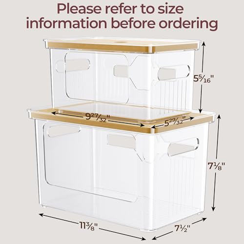 Delamu Acrylic Trash Bag Holder, 2 Pack (XL+S) Stackable Garbage Bag Dispenser, Clear Organizer Bins for Under Sink Organization, Pantry Storage, Cabinet, Kitchen, Laundry, Bathroom - size: XL+S-2 Pack