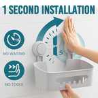 TAILI Shower Caddy Suction Cup 2 Pack, Heavy Duty Bathroom Organizer, Removable Shelves for Inside Shower, Shampoo, Waterproof Suction Plastic Storage for Bathroom Accessories Holder, Gray - style: 2 × Grey