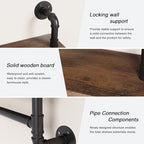 Merapi 24" Industrial Floating Shelves with Tower Bar, Pipe Shelves for Wall, 2 Tier Rustic Wood Wall Shelves for Home Décor, Bedroom, Living Room, Bathroom… - style: 2 Tier with Tower Bar