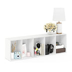 Furinno LUDER Book Shelf, 5-Tier Bookshelf, Bookcase with Open Shelves, 9.4 x 15.8 x 52, Easy Assembly, for Living Room, Bedroom, Home Office, White - color: White, size: 5-Tier
