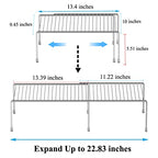 Kitchen Cabinet Expandable Shelf Organizers Set of 4, Adjustable Metal Wire Pantry Storage Shelves, Plate Dish Organizer Rack for Cabinets, Cupboard, Counter, Freezer, Countertop, Chrome