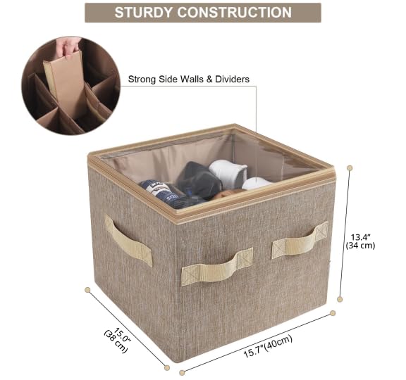 Moteph Shoe Organizer for Closet - Shoe Storage Organizer for Closet Organization with Clear Cover & Adjustable Dividers, Shoe Rack & Basket - (Light Brown, Small - 12 Pairs) - color: Light Brown, size: Small - 12 Pairs