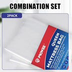 2 PK Twin/Full Mattress Bags for Moving Storage,Waterproof Plastic Full Size Mattress Cover for Moving,Clear Plastic Mattress Protector - size: Full/Twin XL,2 Pack, style: Economical Protection(1.5Mil Thick)