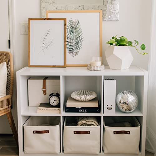 OrganiHaus Extra Large Fabric Storage Baskets for Shelves 3 Pack, 16x13in Closet Storage Bins, Canvas Baskets for Organizing, Linen Closet Organizers, Cloth Basket, Off-White - color: Full Off-White, size: Extra Large - 3pc