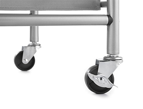 Whitmor 3 Section Rolling Laundry Sorter with Folding Station - Ironing Board, Chrome / Gray - size: 3 Section lroning Board，Grey