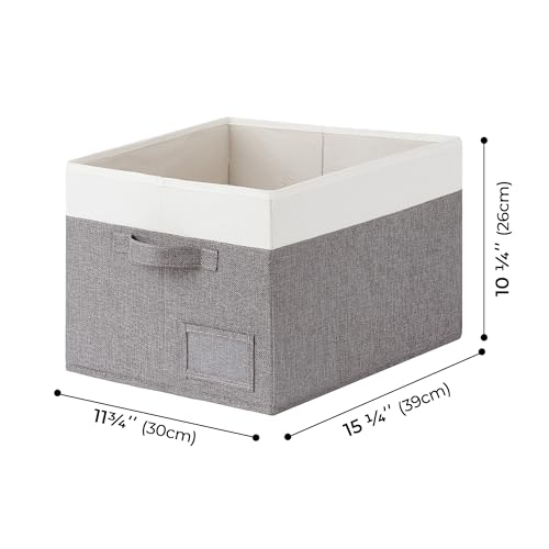 GRANNY SAYS Storage Baskets for Shelves, Fabric Storage Bins for Clothes, Closet Organization Bins, Collapsible Storage Bins with Handles, Decorative Storage Box, Large, 3-Pack - color: White&Gray, size: Large