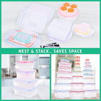 RockBerry 46 PCS Food Storage Containers with Lids Airtight- Plastic Container for Pantry Kitchen Organization-Microwave Dishwasher,Freezer Safe 100% Leak Proof (23 Stackable Boxes-23 Lids) - color: 46Pcs