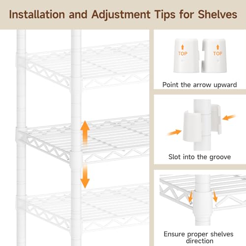 ONBRILL F5 Extra Large Industrial Pipe Clothing Rack, Freestanding Portable Closet Organizer System with Shelves & Hanging Rods, 88.6'' Wide Heavt Duty Clothes Rack, Max Load 1300lbs, White - color: White