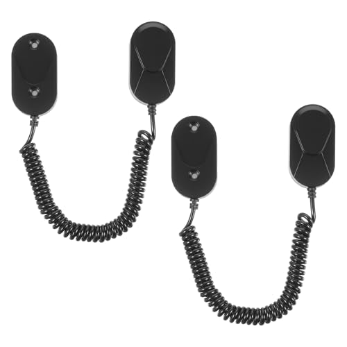 2Pcs Magnetic Remote Leash Control Holder with Spring Ropes Safely Secure TV Remotes & Small Items Retractable Anti-lost Rope Organizer with Adhesive for Projector TV Air Conditioner Remotes