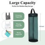 TOGETRUE Plastic Bag Holder, Mesh Grocery Bag Holder Hanging Storage Bag Dispenser (Dark Green 2 Packs) - color: Dark Green 2 Packs