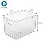 iDesign Storage Bins with Handles - Organizer Bins for Kitchen, Pantry, Bathroom, or Home Office - Set of 4 - Clear - style: Pack of 4