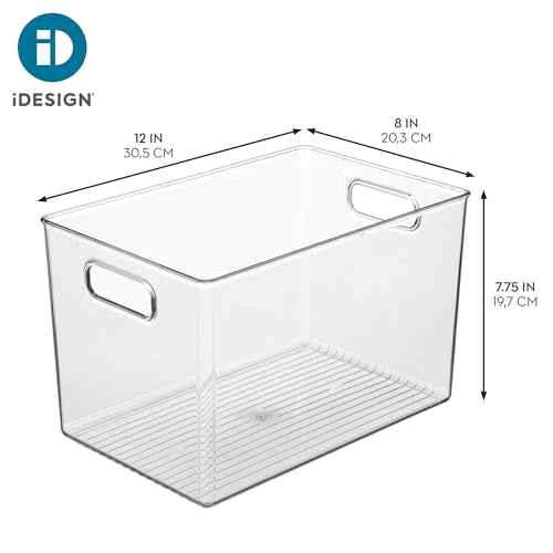 iDesign Storage Bins with Handles - Organizer Bins for Kitchen, Pantry, Bathroom, or Home Office - Set of 2 - Clear - style: Pack of 2