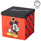 Idea Nuova Disney Mickey Mouse Collapsible Fabric Storage Cube,10” Organizer Bin with Lid for Bedroom, Playroom, and Closet - color: Mickey Mouse