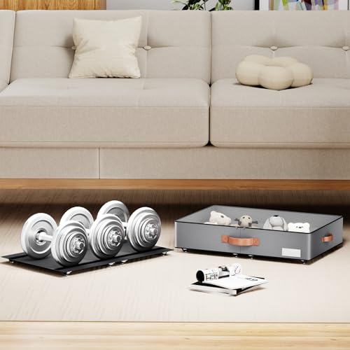 Under bed Storage With Wheels,Low profile 5.5 inches Height Storage Bins,Rolling Under bed Shoe Storage Containers,Under bed Storage Drawers for clothes & blankets - color: grey, size: 5.5inch height