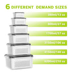 6 PCS Fruit Storage Containers for Fridge with 6 Removable Colanders, BPA Free Fruit Containers for Fridge, Dishwasher & Microwave Safe Produce Containers Keep Fruits, Vegetable, Berry Fresh Longer - color: 6PCS White