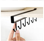 Cup Holder Under Cupboard,Kitchen Under Cabinet Utensils Hanging Hooks Rack, Drilling Free Cabinet Door Hanging Hook Rack,6 Hooks Kitchen Storage Utensil Organizer Hook Rack,2 Pack (White) - color: White 2pcs