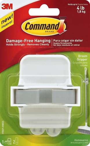 Command Broom Gripper, 1-Gripper (17007-HWES), Organize Damage-Free - size: 1 Broom Gripper