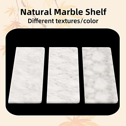 Brushed Gold Toilet Paper Holder with Shelf, New Upgrade Double Toilet Paper Holder with Storage, Marble Roll Toilet Paper Wall Mount for Bathroom Washroom - color: Gold, size: 2 Roll