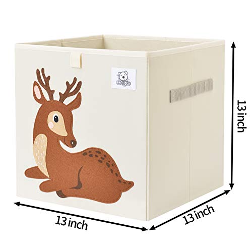 CLCROBD Foldable Animal Cube Storage Bins Fabric Toy Box/Chest/Organizer for Toddler/Kids Nursery, Playroom, 13 inch (Deer) - color: Deer