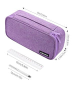 YOKUMA Pencil Case,Large Capacity Pencil Pouch,Aesthetic Zipper Pencil Box, Back to School Supplies for College Student Teen Adults,Travel Essentials,Electronic Cable Organize - color: Purple