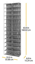 Whitmor Over The Door Shoe Shelves - 26 Sections - Crosshatch Gray - size: 26 Pocket Crosshatch Gray