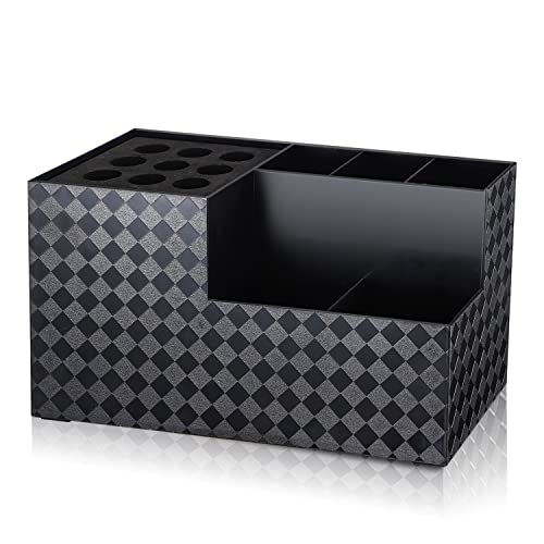Noverlife Hairdressing Scissors Holder Shears Block, Barber Shop Scissor Organizer Stand, Hairdressing Tools Storage Box for Hairstyling Combs Clips Brushes, Salon Barber Scissor Holder Rack - color: Black