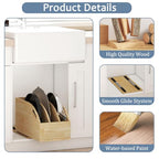 Pull Out Cookie Sheet Organizer for Cabinet, Wooden Cutting Board Organizer Rack with Vertical Tray Dividers, for Storage Pans, Baking Tray, 10.5''W X 21" D X 10.6" H