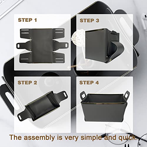 Foldable Basket Organizers and Storage Shelves Cart Cabinet Closet,Small Cube Organizer Bin with Handles (Dark Grey) - color: Dark Grey