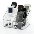 Remote Control Holder, Clear Plastic Remote Caddy for Desk and Nightstand Storage, Space-Saving Desk Organizer with See-Through Design for Living Room and Desk Accessories, 5 Compartments - size: 5 Slots