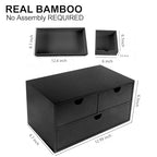 Charmewooden desk organizer with drawers countertop drawer organizer Tabletop Storage Organization Box Home Office Workspace Bathroom Toiletries Supplies (black) - style: Black
