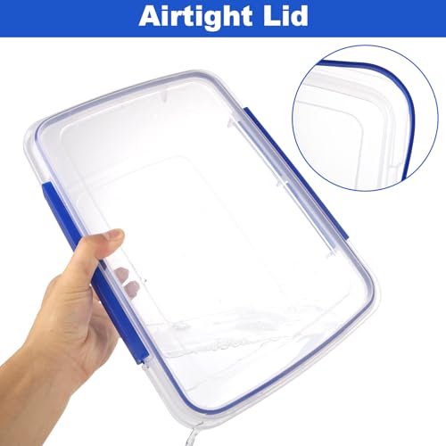2 Pcs Large Food Storage Containers with Airtight Lid, 5.5L Reusable Meal Prep Container, Food-Grade Plastic Bread Box for Homemade Bread, Cookies, Food