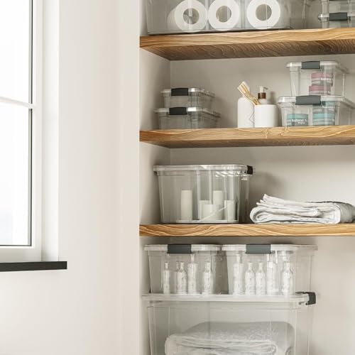 Superio Clear Plastic Storage Bins with Lid, 4.5 Quart Box, Organizing Containers, Stackable Plastic Tote for Home, Garage, Dorm, School, and Office - size: 4.5 Qt