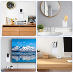 4 Pcs Remote Control Holder, Wall Mount TV Remote Holder Hole Free, Self-Adhesive Storage Box Pen Containers Organizer for Home Office School (White)